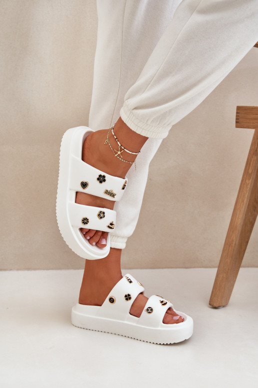 Pantofole leggere Pantofole da donna Z Przypinkami Colore bianco Ravanala Pantofole leggere Pantofole da donna Z Przypinkami Colore bianco Ravanala