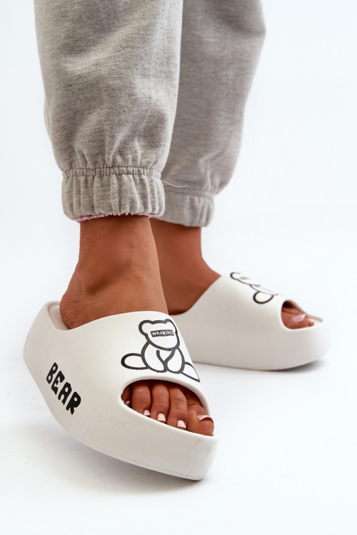 Pantofole leggere Pantofole da donna con suole massicce alla moda Con Orso Colore bianco Lamira Pantofole leggere Pantofole da donna con suole massicce alla moda Con Orso Colore bianco Lamira