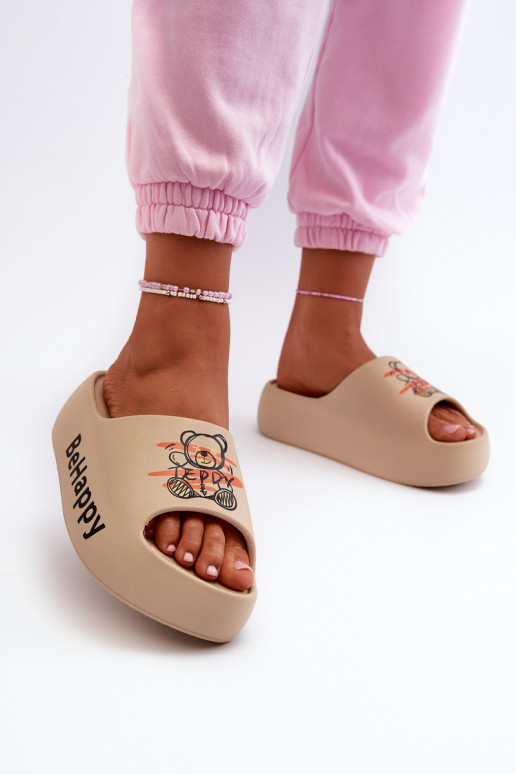  Pantofole da donna Su una suola spessa Con Orso Pantofole leggere beige Serefina