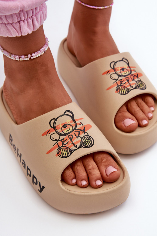  Pantofole da donna Su una suola spessa Con Orso Pantofole leggere beige Serefina