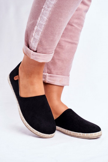 Espadrillas con materiale in velluto colore nero Vulcano