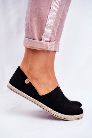 Espadrillas con materiale in velluto colore nero Vulcano 2