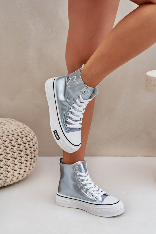 Design metallico scarpe per il tempo libero con suola Femminile Con il cuore colore blu Sumehra Design metallico scarpe per il tempo libero con suola Femminile Con il cuore colore blu Sumehra