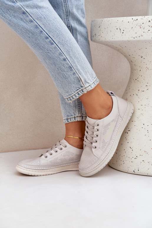 Sneaker in pelle naturale colore grigio Cloesa Sneaker in pelle naturale colore grigio Cloesa