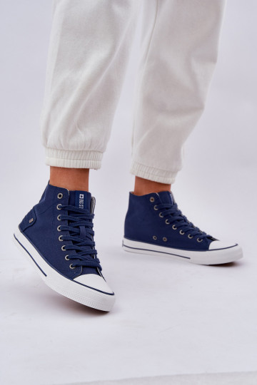 Femminile scarpe per il tempo libero con suola Big Star DD274333 blu scuro 2