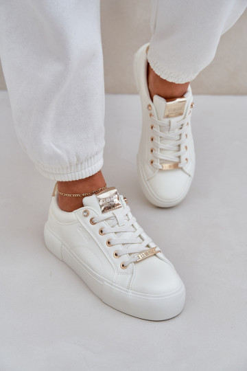Scarpe modello sneakers da donna Big Star NN274211 bianche 2