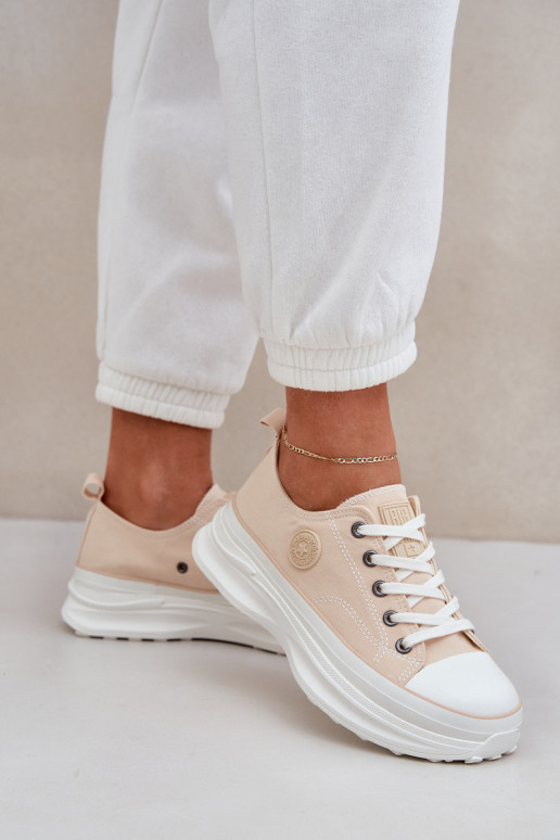 Scarpe da donna con suole massicce alla moda Big Star NN274127 beige