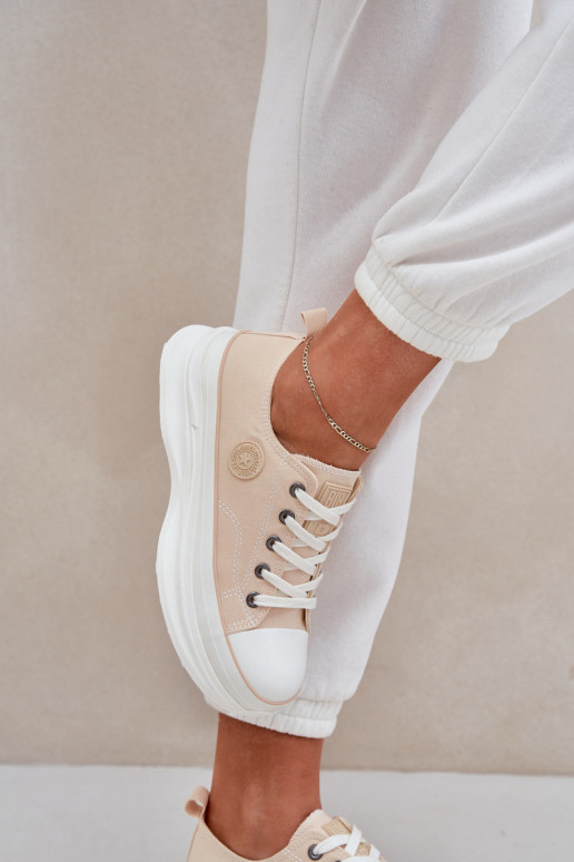 Scarpe da donna con suole massicce alla moda Big Star NN274127 beige