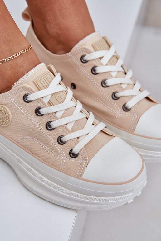 Scarpe da donna con suole massicce alla moda Big Star NN274127 beige