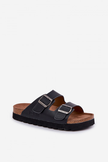 Ciabatte da uomo leggere con fibbie in ecopelle Big Star NN174531 colore nero