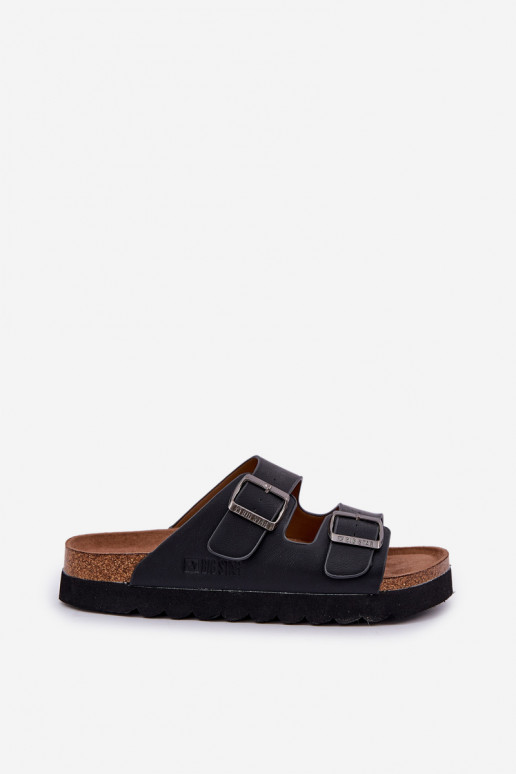 Ciabatte da uomo leggere con fibbie in ecopelle Big Star NN174531 colore nero