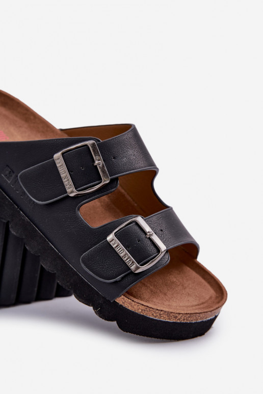 Ciabatte da uomo leggere con fibbie in ecopelle Big Star NN174531 colore nero