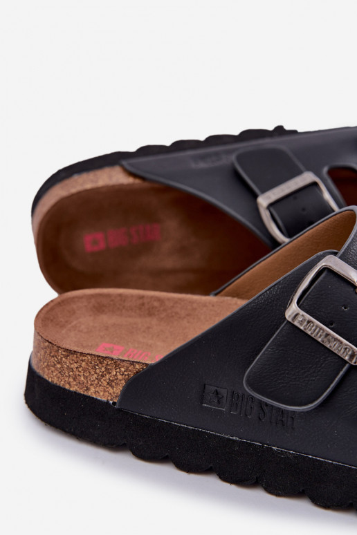 Ciabatte da uomo leggere con fibbie in ecopelle Big Star NN174531 colore nero