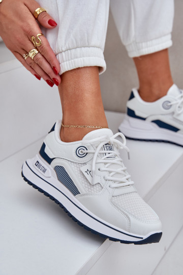 scarpe da ginnastica Scarpe modello sneakers Femminile Big Star NN274A103 HI-POLY SYSTEM Bianco-blu scuro