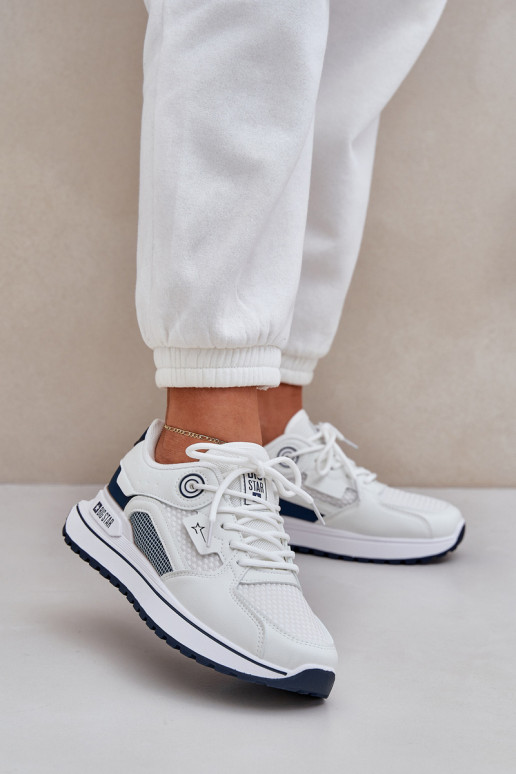 scarpe da ginnastica Scarpe modello sneakers Femminile Big Star NN274A103 HI-POLY SYSTEM Bianco-blu scuro