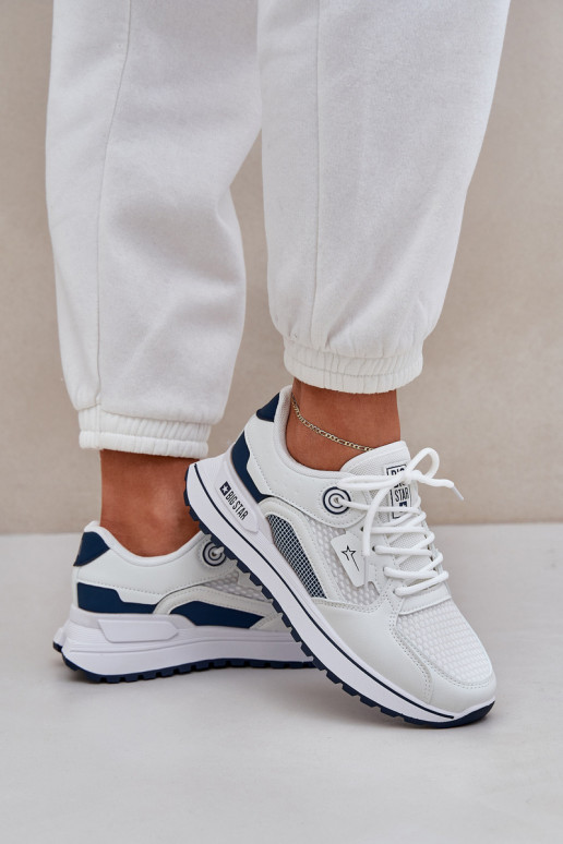 scarpe da ginnastica Scarpe modello sneakers Femminile Big Star NN274A103 HI-POLY SYSTEM Bianco-blu scuro