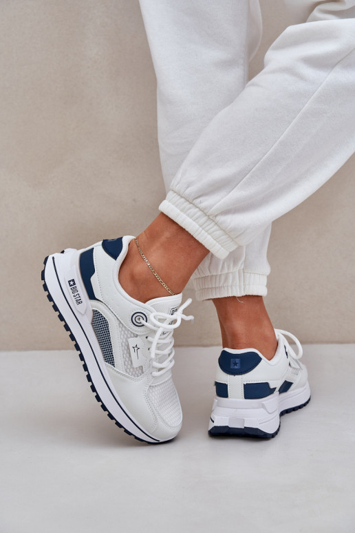 scarpe da ginnastica Scarpe modello sneakers Femminile Big Star NN274A103 HI-POLY SYSTEM Bianco-blu scuro