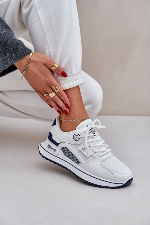 scarpe da ginnastica Scarpe modello sneakers Femminile Big Star NN274A103 HI-POLY SYSTEM Bianco-blu scuro