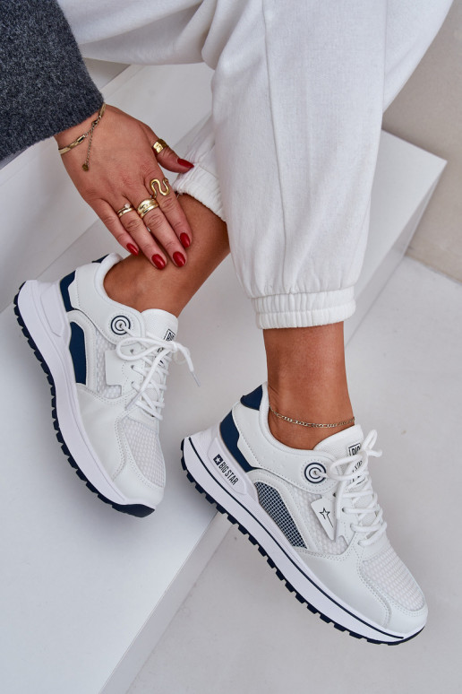 scarpe da ginnastica Scarpe modello sneakers Femminile Big Star NN274A103 HI-POLY SYSTEM Bianco-blu scuro