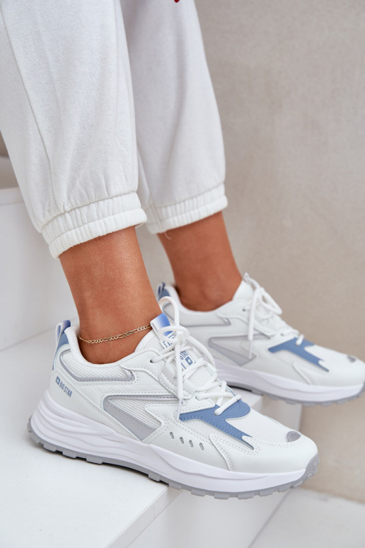 scarpe da ginnastica Femminile Big Star NN274A094 HI-POLY SYSTEM Bianco-colore blu