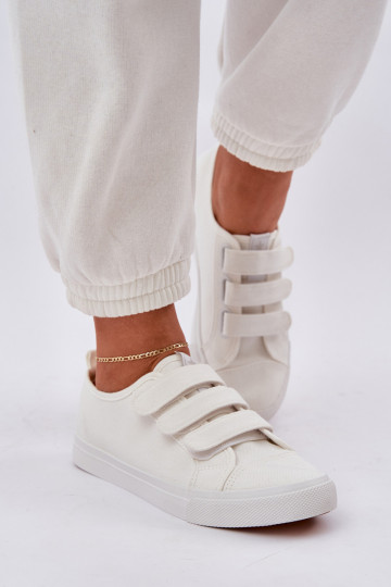 Gioventù scarpe da ginnastica con suola piatta con chiusure adesive Colore bianco Dilan
