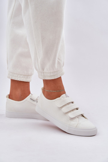 Gioventù scarpe da ginnastica con suola piatta con chiusure adesive Colore bianco Dilan 2