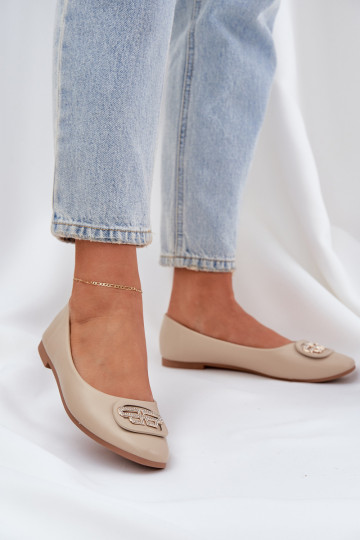 Ballerine Su una suola piatta con ornamenti beige Ainoria