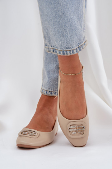 Ballerine Su una suola piatta con ornamenti beige Ainoria 2