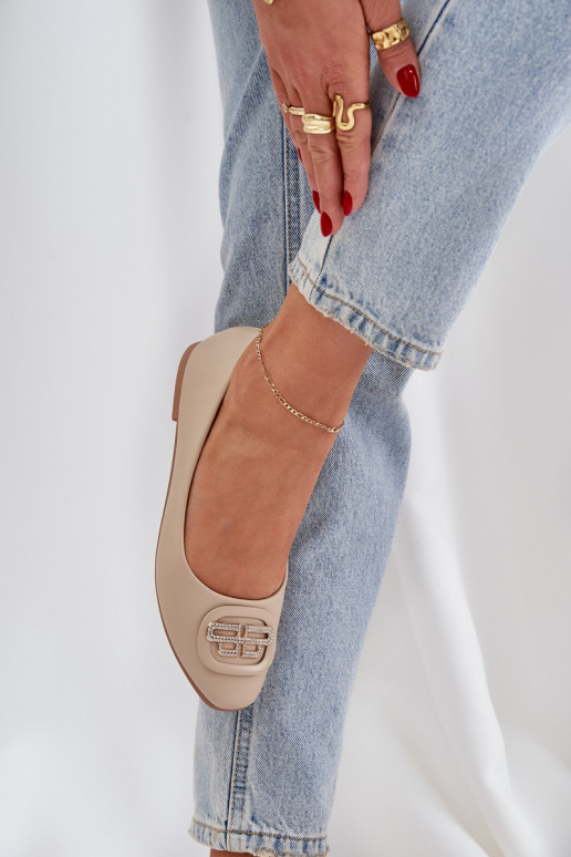 Ballerine Su una suola piatta con ornamenti beige Ainoria