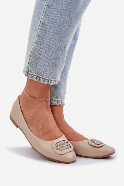 Ballerine Su una suola piatta con ornamenti beige Ainoria