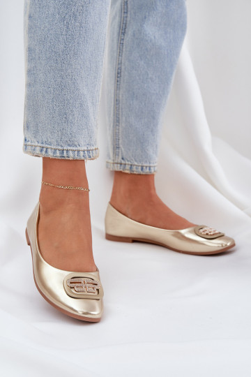 Ballerine Su una suola piatta con ornamenti colore dorato Ainoria