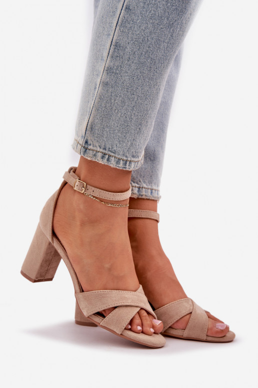 sandali Abilitato SłupkoAym Obcasie Z in ecopelle scamosciatau beige Saniffia sandali Abilitato SłupkoAym Obcasie Z in ecopelle scamosciatau beige Saniffia