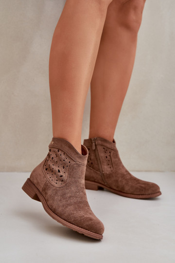 Stivali traforati Femminile con tacchi larghi S.Barski HY51-113 colore marrone