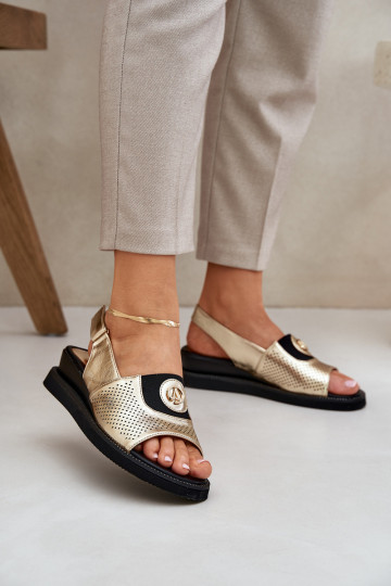 Sandali da donna con una piattaforma colore dorato Isnnoria