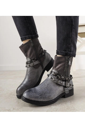 Stivaletti grigi con fascia...