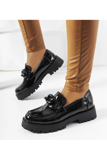 Scarpe nere in vernice con...