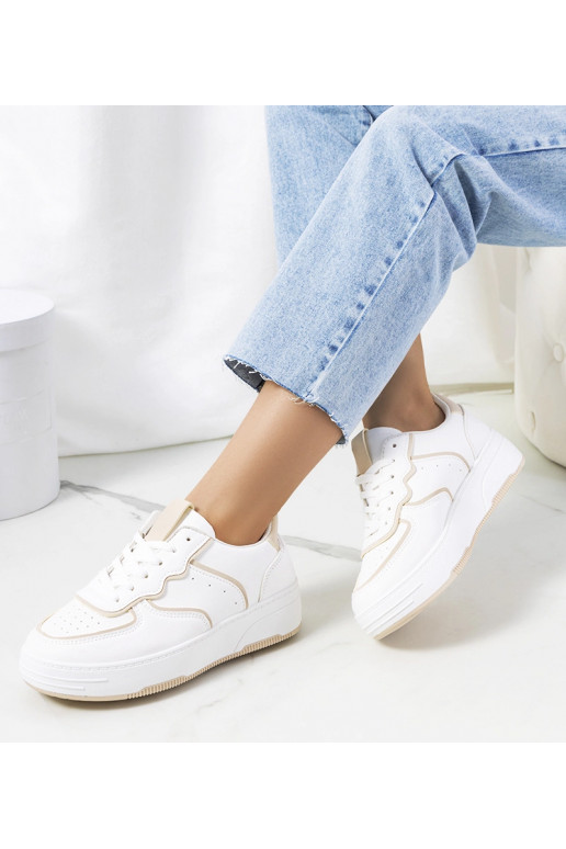 Sneakers da donna bianche e beige Bieke