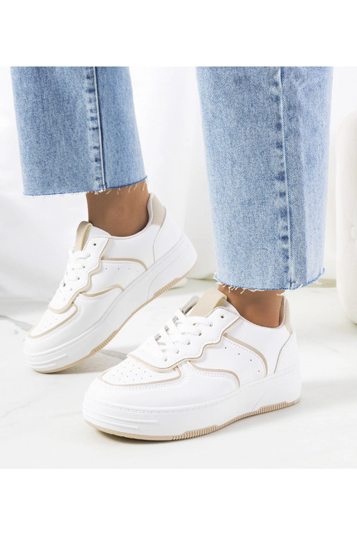 Sneakers da donna bianche e beige Bieke