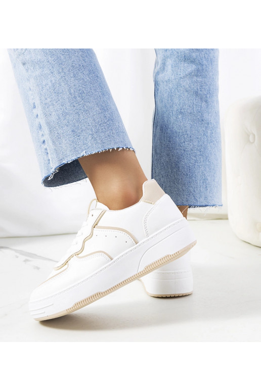 Sneakers da donna bianche e beige Bieke