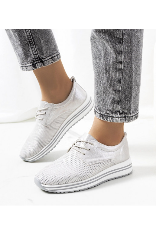 Sneakers in pelle Serra argentata