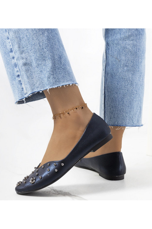 Ballerine blu navy con ritaglio Silke