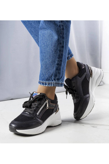 Sneakers con zeppa nere Stacey