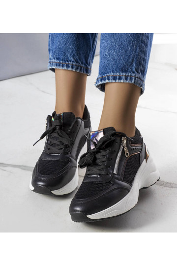 Sneakers con zeppa nere Stacey 2