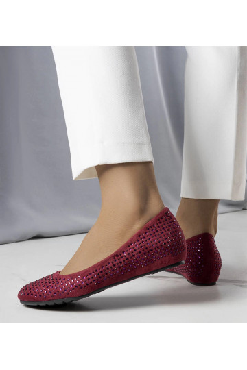 Ballerine bordeaux con zeppa rivestita Julie