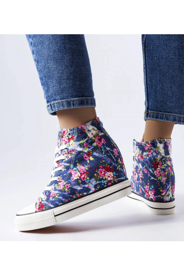 Sneakers con zeppa floreale... 2