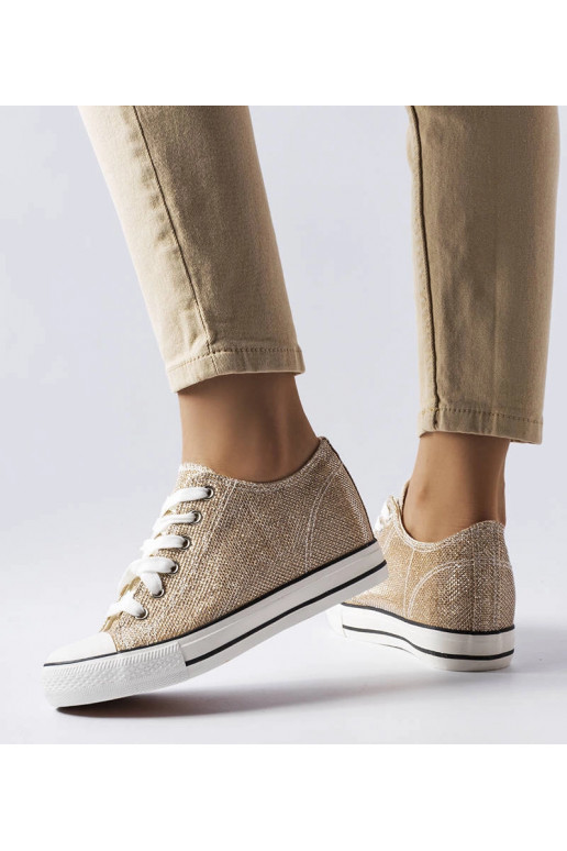 Sneakers con zeppa Crete glitter oro