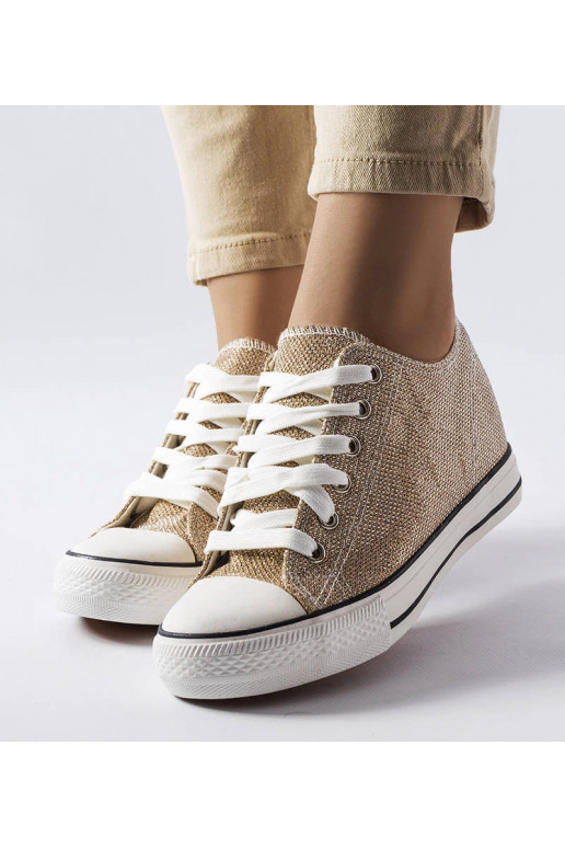 Sneakers con zeppa Crete glitter oro