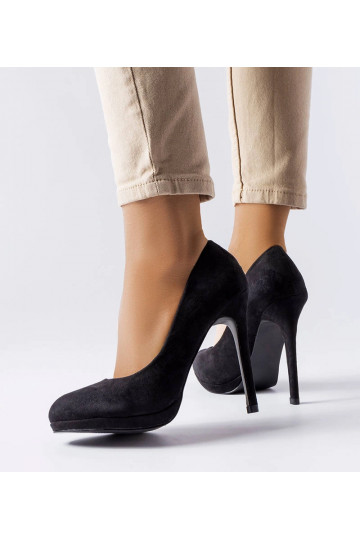 Décolleté in eco-suede nero...