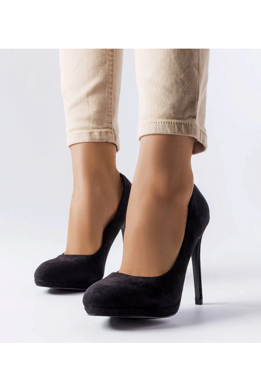 Décolleté in eco-suede nero Bazinet