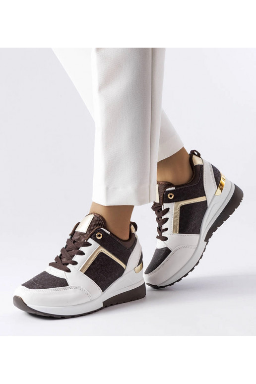 Sneakers con zeppa Desche marroni e...